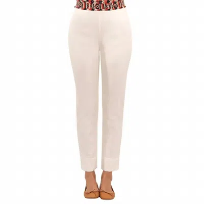 Gretchen Scott Gripeless Denim Pull On Pants In White In Beige