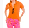 Gretchen Scott Gripeless Polo Shirt In Orange In Orange