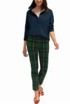 Gretchen Scott Gripeless Pull On Pant - Plaidly Cooper In Green Multi In Green
