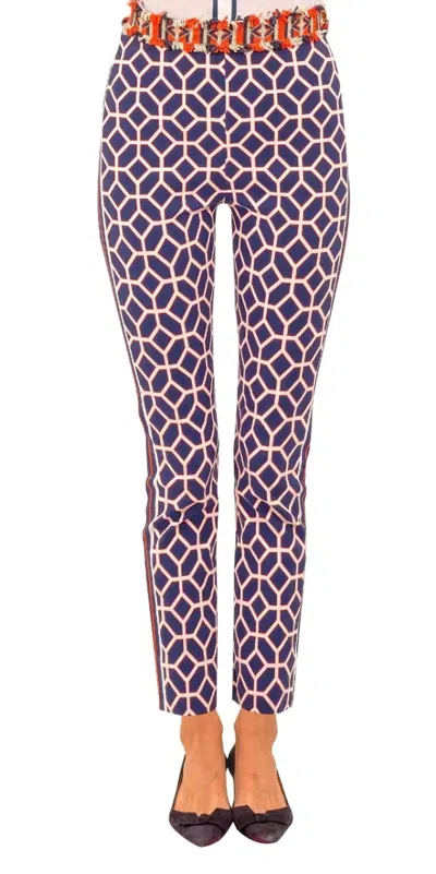 Gretchen Scott Gripeless Pull On Pants In Navy Lucy In The Sky With Diamonds In Blue