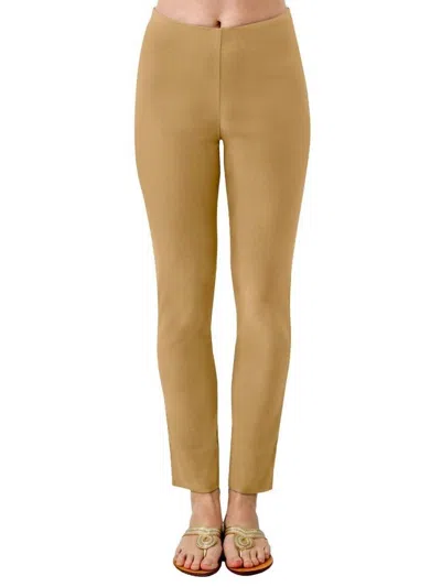 Gretchen Scott Gripeless Pull On Pant In Solid Khaki In Brown