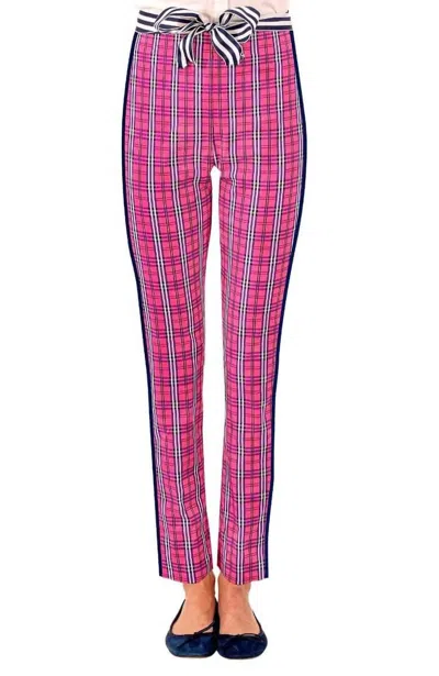 Gretchen Scott Gripeless Pull On Pant In Sunshine Plaid Pink