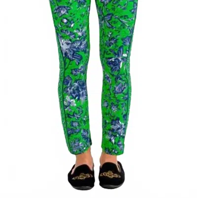 Gretchen Scott Gripeless Pull On Pants In English Garden In Green