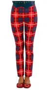 GRETCHEN SCOTT GRIPELESS PULL ON PANTS IN MIDDLETON RED PLAID