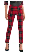 Gretchen Scott Gripeless Pull On Pants In Red Plaidly Cooper In Multi