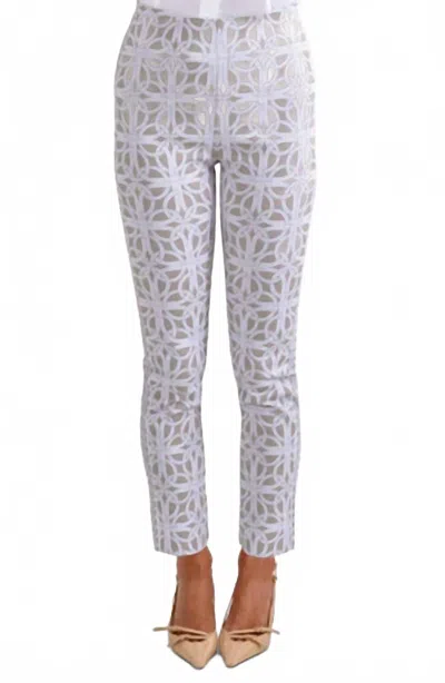 Gretchen Scott Gripeless Pull On Pants In Ring Toss Khaki In Multi