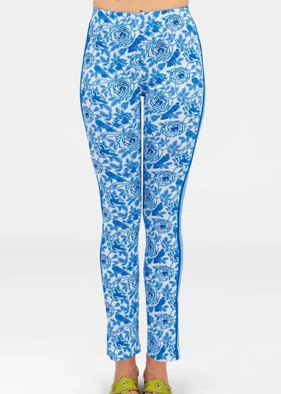 Gretchen Scott Gripeless Pull On Pants In Smell The Roses Blues