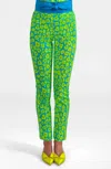 Gretchen Scott Gripeless Pull On Pants In Turq/lime In Multi
