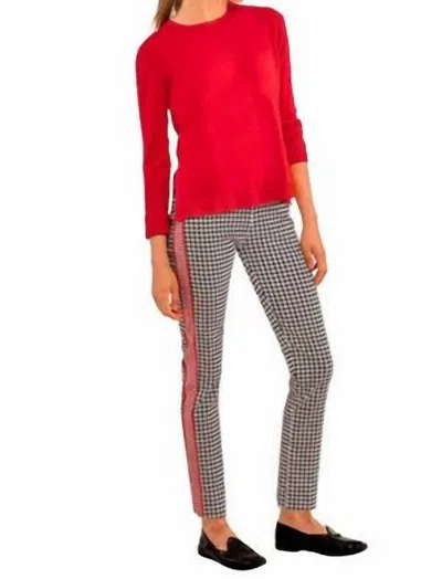 Gretchen Scott Gripeless Pull-on Pants In Black, White & Red Houndstooth