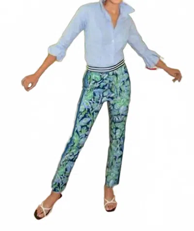 Gretchen Scott Gripeless Pull-on Pants In Navy, Periwinkle & Green In Blue
