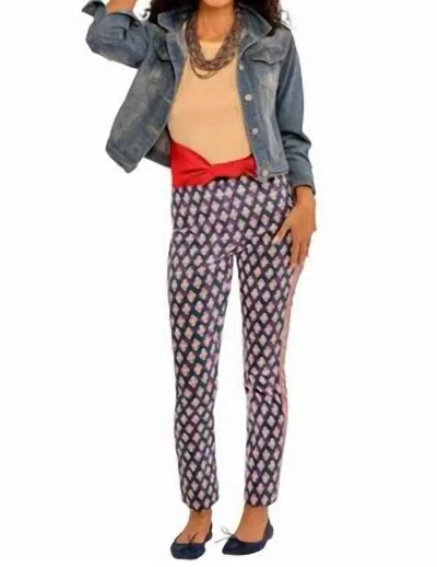 Gretchen Scott Gripeless Pull-on Pants In Navy, Purple & Red