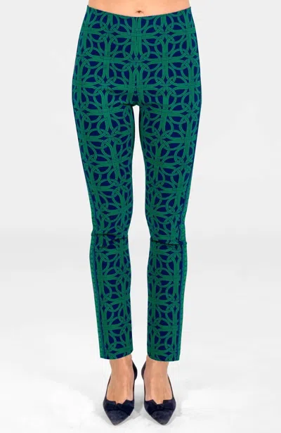 Gretchen Scott Gripeless Ring Toss Pull On Pant In Navy/kelly In Purple