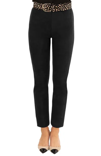 Gretchen Scott Gripeless Ultra Suede Pull On Pants In Black