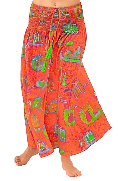 Gretchen Scott Haight Ashbury Skirt/dress - Palanquin Party In Pink Multi In Orange