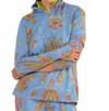 Gretchen Scott Half Zip Plume Pullover In Blue In Blue