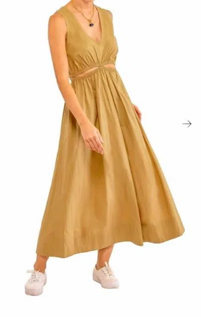 Gretchen Scott Hello Dress In Khaki In Gold