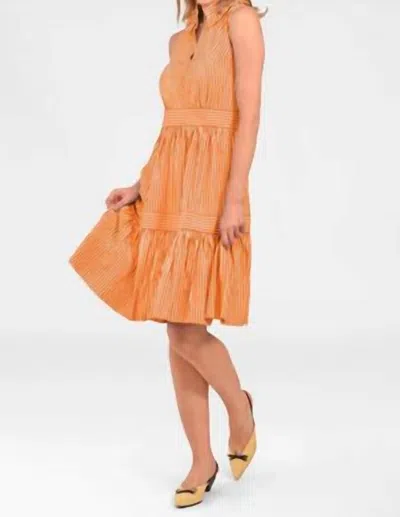 Gretchen Scott Hope Dress In Orange & White Stripe