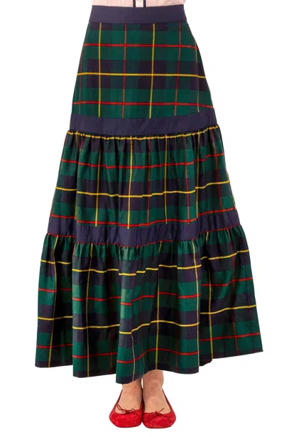 Gretchen Scott Ipanema Skirt In Green Plaid In Multi