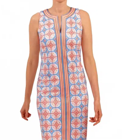 Gretchen Scott Jane Sleeveless Dress In Periwinkle/coral In Multi