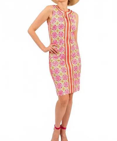 Gretchen Scott Jane Sleeveless Dress In Pink/lime