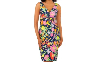 Gretchen Scott Jersey Harlot Dress In Birds And The Bees Navy In Multi