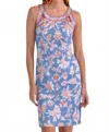 Gretchen Scott Jersey Isosceles Floral Mini Dress In Blue In Multi