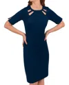 Gretchen Scott Jersey Peek A Boo Dress In Navy/kelly In Blue