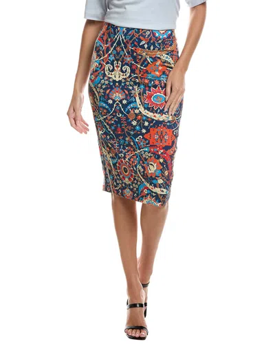 Gretchen Scott Jersey Pencil Skirt In Blue