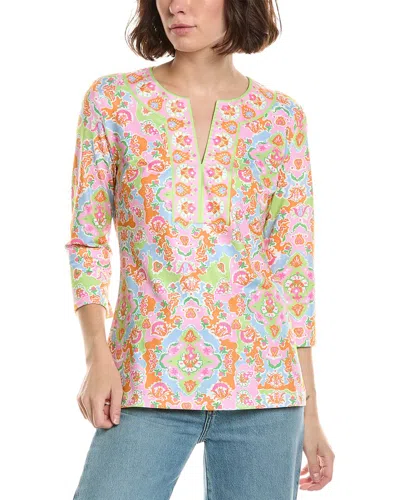 Gretchen Scott Jersey Printed Top In Yellow