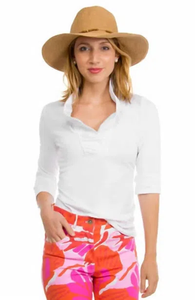 Gretchen Scott Jersey Ruffneck Top In White