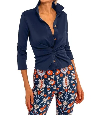 Gretchen Scott Jersey Twist & Shout Top In Navy