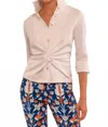 Gretchen Scott Women's Twist Shout Top In White In Pink