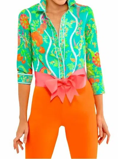 Gretchen Scott Jungle Symphony Boyfriend Shirt In Multi In Green