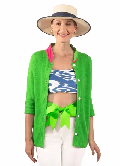 Gretchen Scott Knit Knit Sweater Cardigan In Kelly In Green