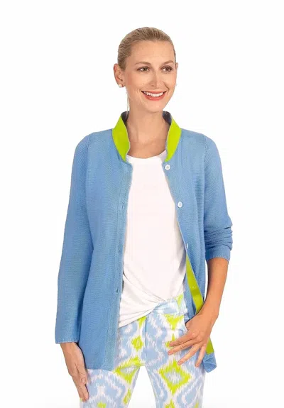 Gretchen Scott Knit Knit Sweater Cardigan In Periwinkle In Blue