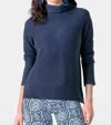 Gretchen Scott Knit Knit Turtleneck Sweater In Navy In Blue