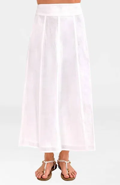 Gretchen Scott Linen Gored Skirt In White