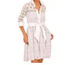 Gretchen Scott Little Bo Peep Midi Dress In White In Pink