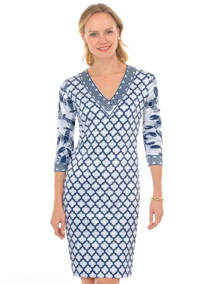 Gretchen Scott Lobster Soup Dress In Blue In Multi