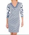 Gretchen Scott Lobster Soup V-neck Mini Dress In Navy In Multi