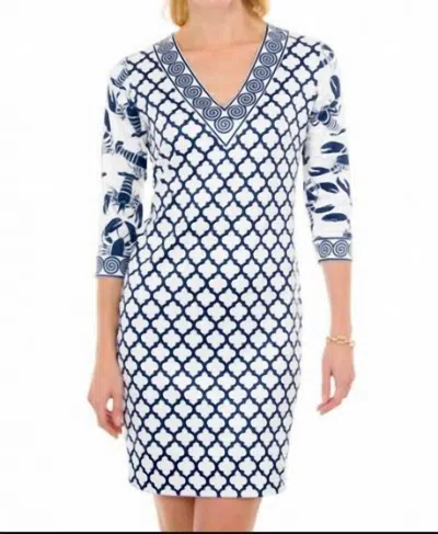 Gretchen Scott Lobster Soup V-neck Mini Dress In Navy In Blue