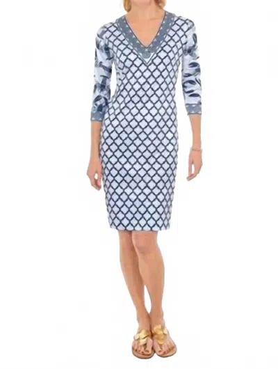 GRETCHEN SCOTT LOBSTER SOUP V-NECK MINI DRESS IN NAVY