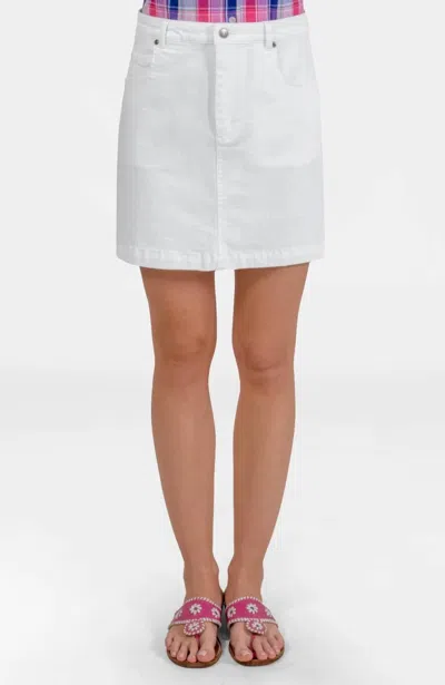 Gretchen Scott Mighty Cute Denim Skirt In White In Brown