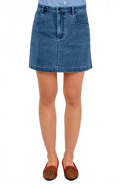 Gretchen Scott Mighty Cute Mini Skirt In Medium Denim In Blue