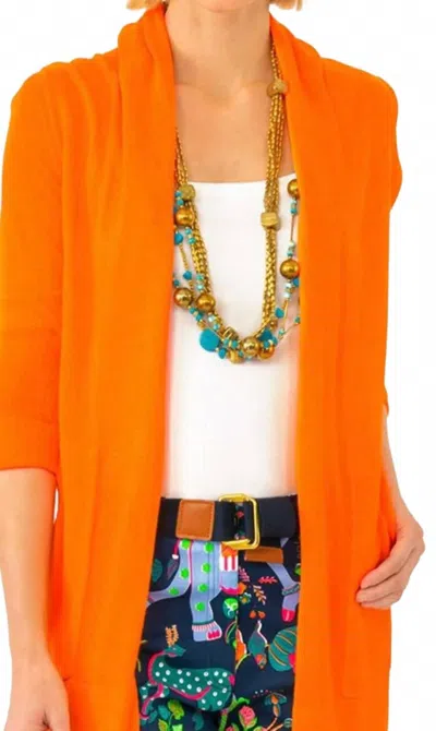 Gretchen Scott Open Cardigan Sweater In Orange