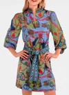Gretchen Scott Outta Sight Ditto Print Dress In Olive In Blue