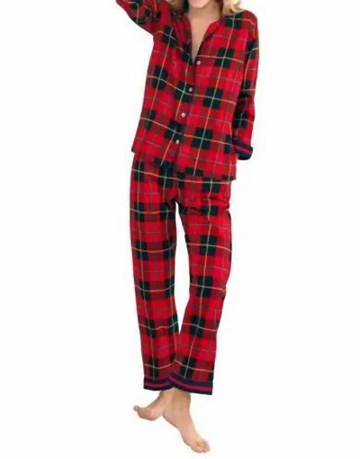 Gretchen Scott Pj Set In Plaidly Cooper Red Multi
