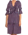 Gretchen Scott Posh Foulard Dress In Navy/red In Purple