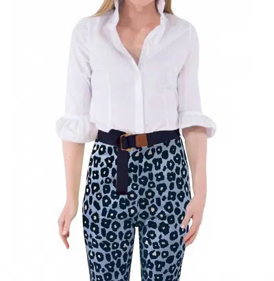 GRETCHEN SCOTT PRISS BUTTON FRONT BLOUSE IN WHITE
