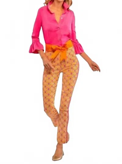 GRETCHEN SCOTT PRISS CHIFFON BLOUSE IN SHOCK PINK